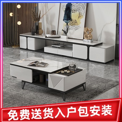 Thang máy điện tự động tối giản của Ý Bàn cà phê Kung Fu, tủ TV kết hợp đá phiến hình chữ nhật cho căn hộ nhỏ