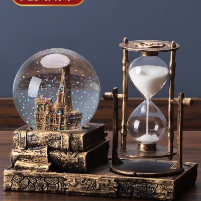 Đồng hồ cát quả cầu pha lê retro trang trí sáng tạo tủ rượu trang trí phòng khách trang trí nhà cá tính tủ tivi