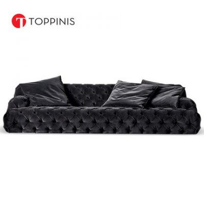 Toppinis / Ý sofa da tối giản phòng khách nhà thiết kế sofa wabi-sabi ba chỗ hiện đại đơn giản
