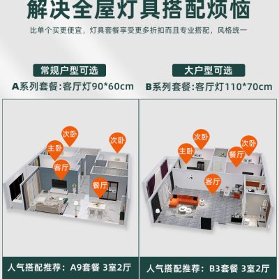 Đèn kết hợp trọn gói cho ngôi nhà Mười thương hiệu hàng đầu Đèn chính Daquan không khí đơn giản hiện đại Đèn phòng khách mới 2022