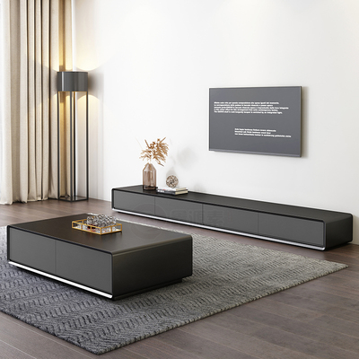 Tủ tivi bắc âu bàn cafe kết hợp hiện đại kích thước tối giản tủ tầng căn hộ phòng khách tủ tivi đen xám