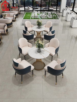 Bàn ghế thương lượng đơn giản kết hợp phòng kinh doanh tiếp tân bàn thư giãn văn phòng ghế lễ tân thương lượng bàn tròn nhỏ