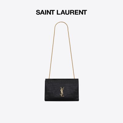 YSL / Saint Laurent dành cho nữ KATE Da cá sấu trung bình dập nổi hai mặt Túi đeo chéo vai Túi đeo chéo