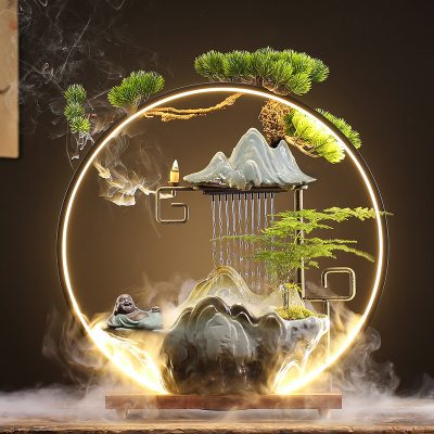 Sáng tạo gốm sứ lưu thông may mắn đài phun nước tạo ẩm phòng khách nhà để kiếm tiền trang trí văn phòng món quà khai trương