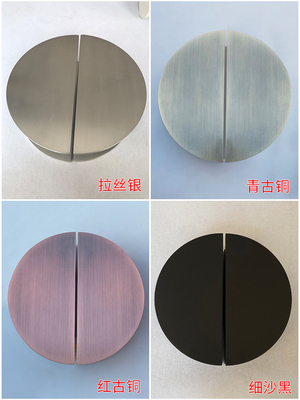 Phong cách Trung Quốc chải trơn bóng tròn vuông tay nắm cửa kính đơn giản tùy chỉnh logo tay nắm cửa gỗ màu đen