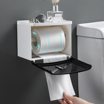 Hộp giấy vệ sinh hộp giấy vệ sinh khăn giấy vệ sinh giá đựng giấy vệ sinh hộ gia đình đục lỗ sáng tạo cuộn giấy không thấm nước