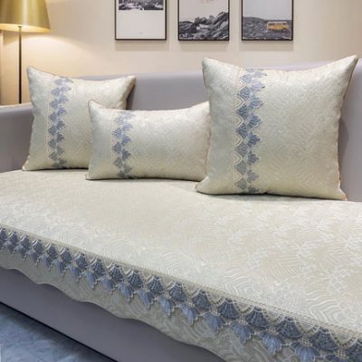 Đệm sofa nhẹ sang trọng mới bốn mùa vải phổ thông cao cấp chống trượt thời trang Bắc Âu bọc đệm da đơn giản