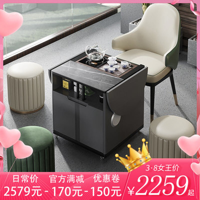 Bàn trà kung fu gia dụng đa chức năng bàn trà hiện đại tối giản nâng điện Bàn trà nhỏ căn hộ nhỏ có thể di chuyển xe đẩy trà