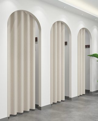 Phù hợp phòng net màu đỏ in gió thay đổi phòng thay đồ vách ngăn cửa rèm cửa hàng quần áo rèm vải không đục lỗ để chặn rèm