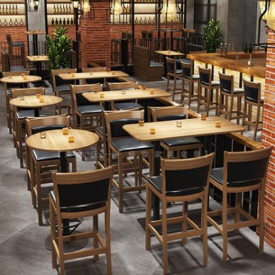 Quán bar phong cách công nghiệp mỹ đặc bàn ghế gỗ CỘNG HÒA xã nhạc nhà hàng thẻ ghế quầy bar cao kết hợp ghế đẩu