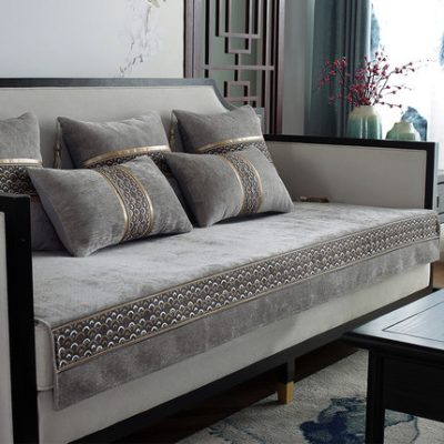 Trung Quốc mới bốn mùa đệm ghế sofa phổ quát vải đệm chống trượt kiểu cũ 123 gụ gỗ rắn khăn phủ khăn tùy chỉnh