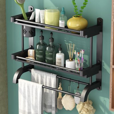 Giá đỡ nhà vệ sinh treo tường không lỗ để đồ trong phòng tắm giá treo khăn nhà vệ sinh vật tư nhà vệ sinh Daquan