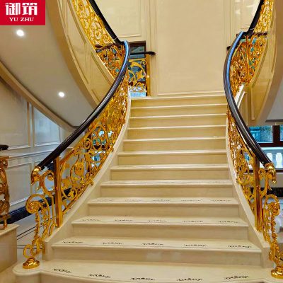 Biệt thự cao cấp tùy chỉnh cầu thang đồng lan can khách sạn câu lạc bộ lan can sang trọng có thể tùy chỉnh hoa văn lan can nhôm nghệ thuật đồng nghệ thuật