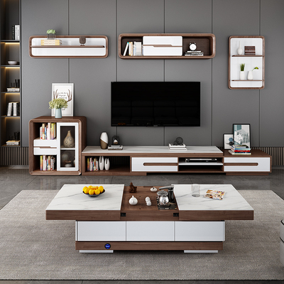 Bàn cà phê đá phiến thông minh bằng đá cẩm thạch kết hợp tủ tivi kết hợp điện tối giản hiện đại thang máy điện đa năng trà kung fu