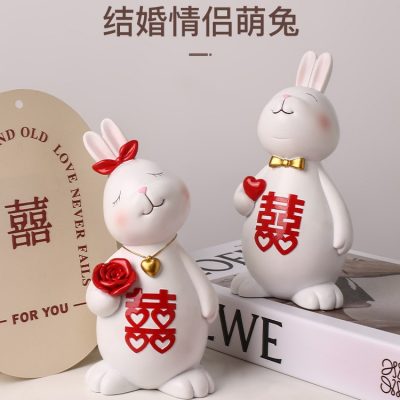 Beihanmei cặp đôi sáng tạo đồ trang trí thỏ trang trí phòng khách nhà cửa quà tặng trang trí phòng khách cho bạn gái quà cưới mới