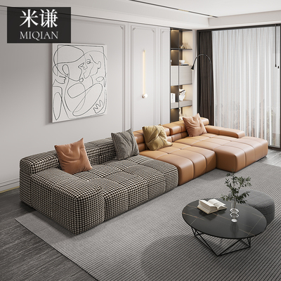 Bắc Âu vải houndstooth silicone da màu phù hợp với ghế sofa phòng khách tối giản hiện đại kiểu Ý nhẹ nhàng sang trọng kết hợp và kết hợp ghế dài kết hợp