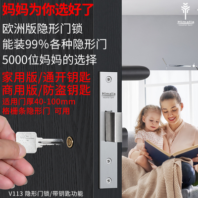 Khóa cửa vô hình hai mặt Himalia Khóa cửa bí mật ẩn trong nhà Khóa một mặt nhập khẩu với chìa khóa phòng bí mật khóa giấu kín