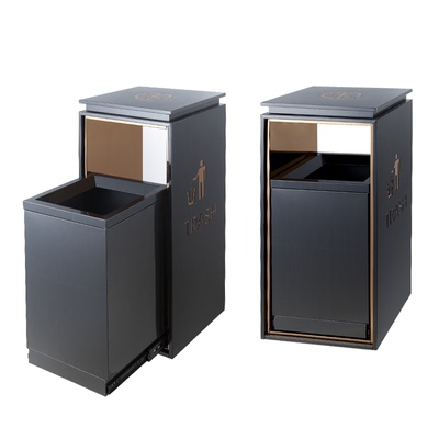 Tùy chỉnh sảnh khách sạn thùng rác thép không gỉ rỗng thùng rác trung tâm mua sắm khách sạn dọc với gạt tàn thùng nhỏ chống dấu vân tay