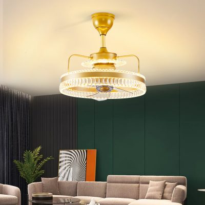 Quạt trần đèn moving head đơn giản hiện đại nhà hàng phòng ngủ đèn quạt trần phong cách mới sáng tạo với quạt tích hợp đèn chùm