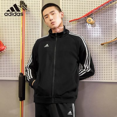 adidas adidas chính thức áo khoác thể thao hàng đầu nam và nữ mùa xuân mới áo khoác cổ lọ giản dị trang phục thể thao