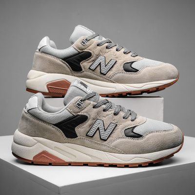 Kéo trở lại mùa xuân và mùa thu mới cân bằng cổ giày chạy bộ nam 580 là xu hướng thương hiệu giày thể thao retro da nb giản dị