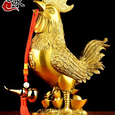 Gian hàng phong thủy đồ trang trí gà đồng nguyên chất gà đồng gà trống vàng hoàng đạo gà linh vật nhà phòng khách đồ trang trí thủ công mỹ nghệ