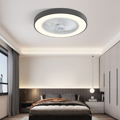 Oaks quạt đèn 2022 mới trần siêu mỏng quạt trần siêu mỏng ánh sáng nhà phòng ngủ phòng khách phòng ăn phòng ăn màu đen