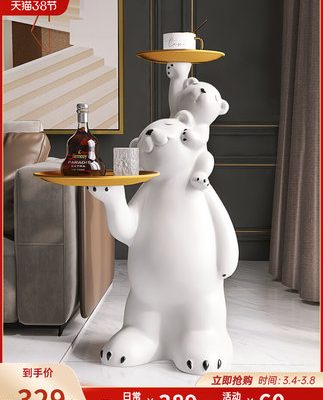 Bạo lực gấu đồ trang trí lớn từ sàn đến trần phòng khách sofa bên cạnh khay gấu bắc cực tân gia quà tặng nhà mới Đồ trang trí nhà