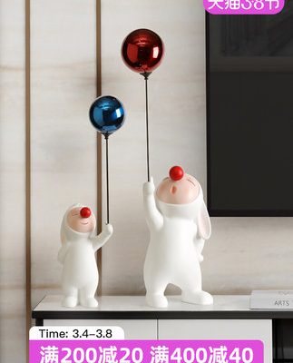 Tủ tivi trang trí bong bóng thỏ trang trí phòng khách nhà sáng tạo trang trí nhẹ nhàng trang trí đơn giản món quà tân gia hiện đại