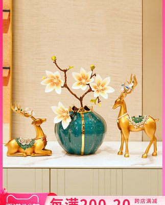 Tủ rượu trang trí ánh sáng cao cấp phòng khách nhà cao cấp hiên tủ tivi hươu thủ công quà tặng tân gia