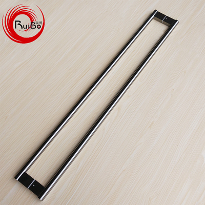 Ống thép không gỉ tròn ống kính màu đen lan can khách sạn cửa gỗ tay nắm cửa khung cửa trượt đơn giản tay cầm lớn màu đen mờ