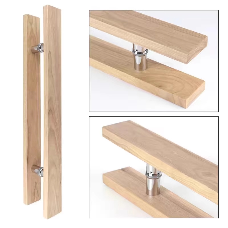 Tay nắm cửa kính cửa gỗ chắc chắn nhập khẩu màu đen log chữ cái tay nắm cửa gỗ LOGO tùy chỉnh tại chỗ (2)