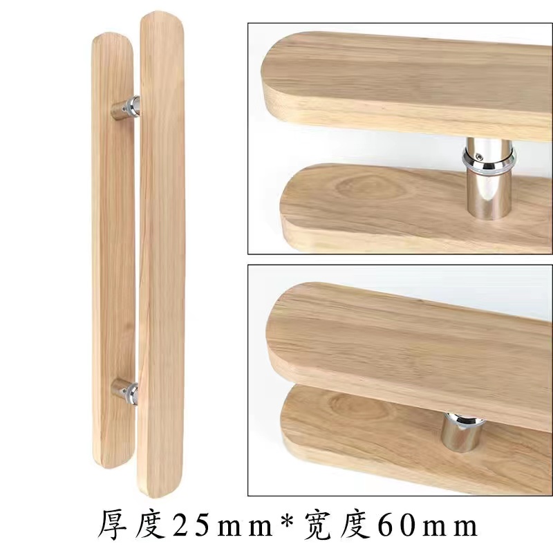 Tay nắm cửa kính cửa gỗ chắc chắn nhập khẩu màu đen log chữ cái tay nắm cửa gỗ LOGO tùy chỉnh tại chỗ (3)