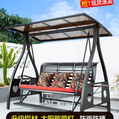 Xích đu nhôm đúc sân vườn, có mái che nhập khẩu.