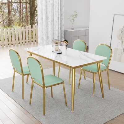Bàn ăn nhập khẩu mặt đá phiến sang trọng, phong cách Bắc Âu.