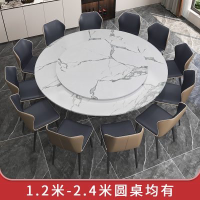 Bàn ghế ăn xoay, hiện đại, bề mặt làm bằng đá cẩm thạch, sang trọng.