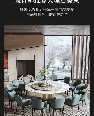 Bàn tròn đá hoa cương, 10 ghế nhập khẩu.