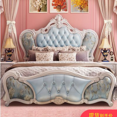 Giường da cao cấp, phong cách Châu Âu nhập khẩu.