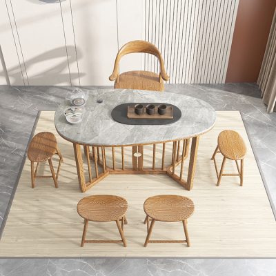 Bàn trà gỗ rắn hiện đại nhập khẩu.