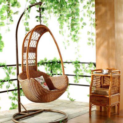 Xích đu tổ chim bằng mây nhập khẩu.