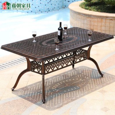 Bàn ghế mây ngoài trời bàn ghế nhôm đúc bàn đơn bàn sân vườn giải trí bàn ăn Mỹ đồng quê Châu Âu Bàn ghế sắt kiểu dáng