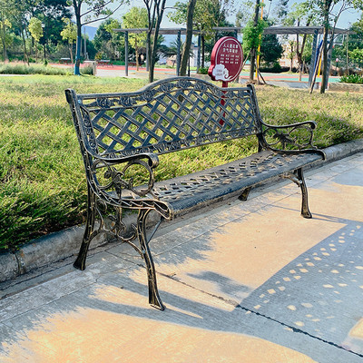 Phong cách Châu Âu giải trí ngoài trời bằng sắt rèn ghế công viên ngoài trời ngoài trời cộng đồng ngoài trời biệt thự vườn ban công sân trong gỗ rắn ghế dài