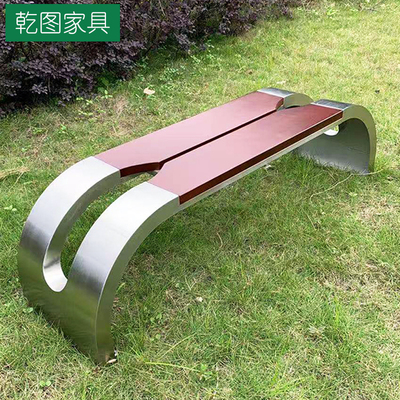 Ghế công viên băng ghế ngoài trời Ghế ngồi bằng thép không gỉ Sân sau Ghế gỗ chống ăn mòn Băng ghế gỗ ngoài trời