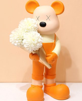 Bạo lực gấu cầm hoa trang trí cam nhà cầm hoa bình hoa trang trí hiên nhà trang trí quà cưới cho cặp đôi mới cưới