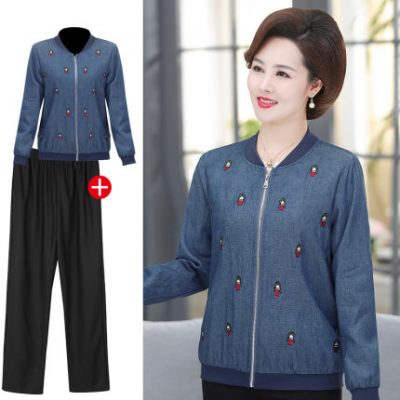 2020 áo khoác mỏng của phụ nữ mới của bà mẹ trẻ mùa xuân và mùa thu áo dài tay áo khoác phong cách phương tây của phụ nữ trung niên và cao tuổi