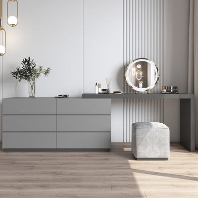 Trang điểm sang trọng nhẹ và lưu trữ tích hợp phòng ngủ bàn làm việc đa chức năng kết hợp bàn làm việc hiện đại tối giản tùy chỉnh tủ ngăn kéo bàn trang điểm