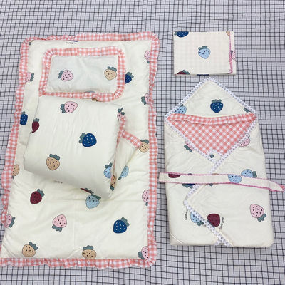 Chăn bông cho trẻ sơ sinh từ 0 đến 3 tháng, bộ đồ giường sơ sinh đặc biệt dành cho trẻ sơ sinh và trẻ nhỏ Bộ sáu mảnh chăn bông sơ sinh đan chéo tinh khiết