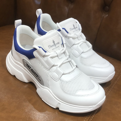 Biyin Lefen người đàn ông đích thực của người đàn ông mùa hè giày du lịch mới đáy dày lưới thoáng khí giày trắng giày da bò giày thường