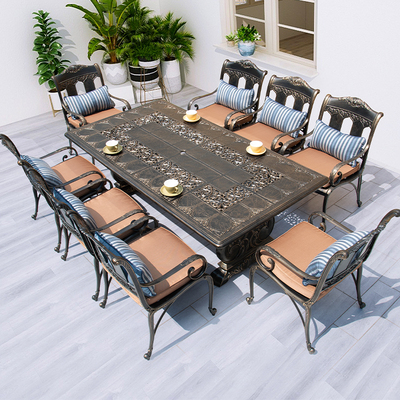 Bàn ghế nhôm đúc ngoài trời sân ngoài trời bàn ghế châu âu thư giãn sắt rèn sân vườn ngoài trời sân vườn ban công kết hợp bàn ăn