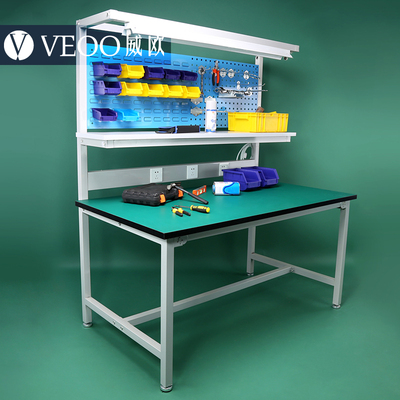 Xưởng đóng gói bàn làm việc hạng nặng Bàn công cụ đóng gói có đèn Bàn thợ điện chống tĩnh điện Bàn thử nghiệm đa chức năng